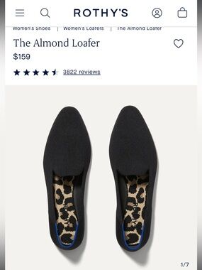 Rothy’s Almond Loafer, size 9.5, black
